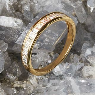 Prsten od žutog zlata, 14K, uzgojen u laboratoriju