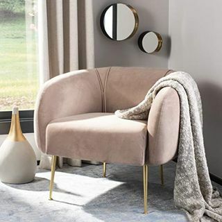 Couture Home Alena Blijedo lila i zlatna stolica iz sredine stoljeća